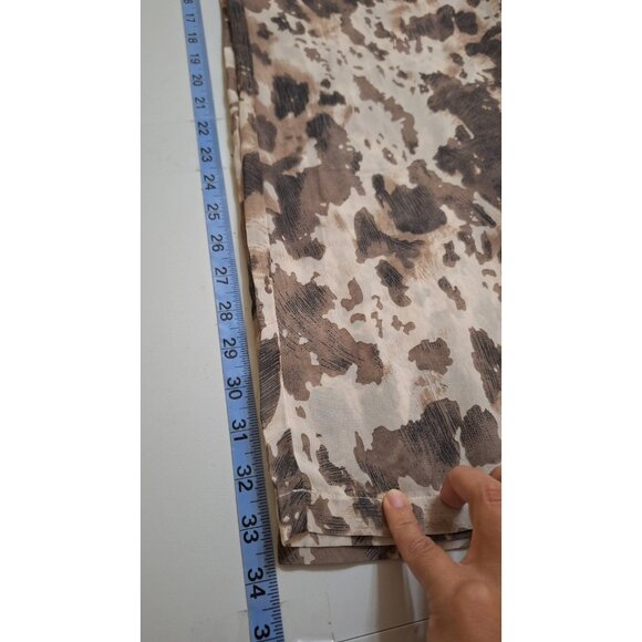 Pretty‎ Little Thing Sheer Brown Cow Print Beach Wide Leg Pants Size 14 Resort - Picture 9 of 13
